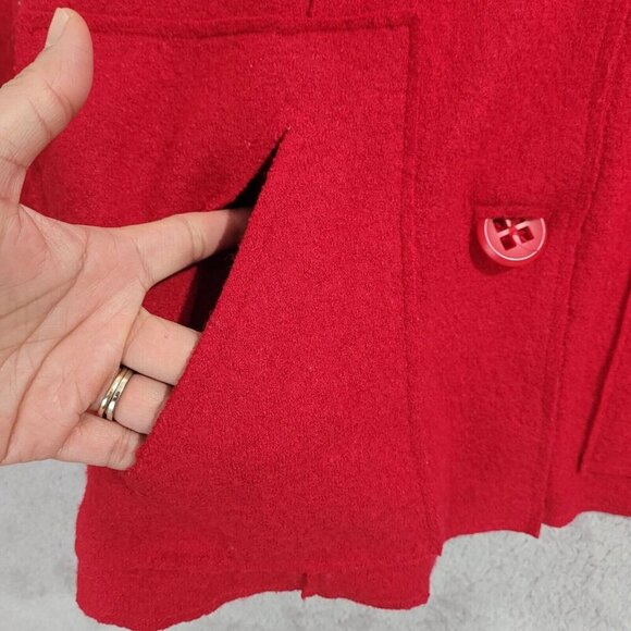 Coldwater Creek Womens Red Wool & Rayon Blend Button-Front Jacket XL - Picture 6 of 8